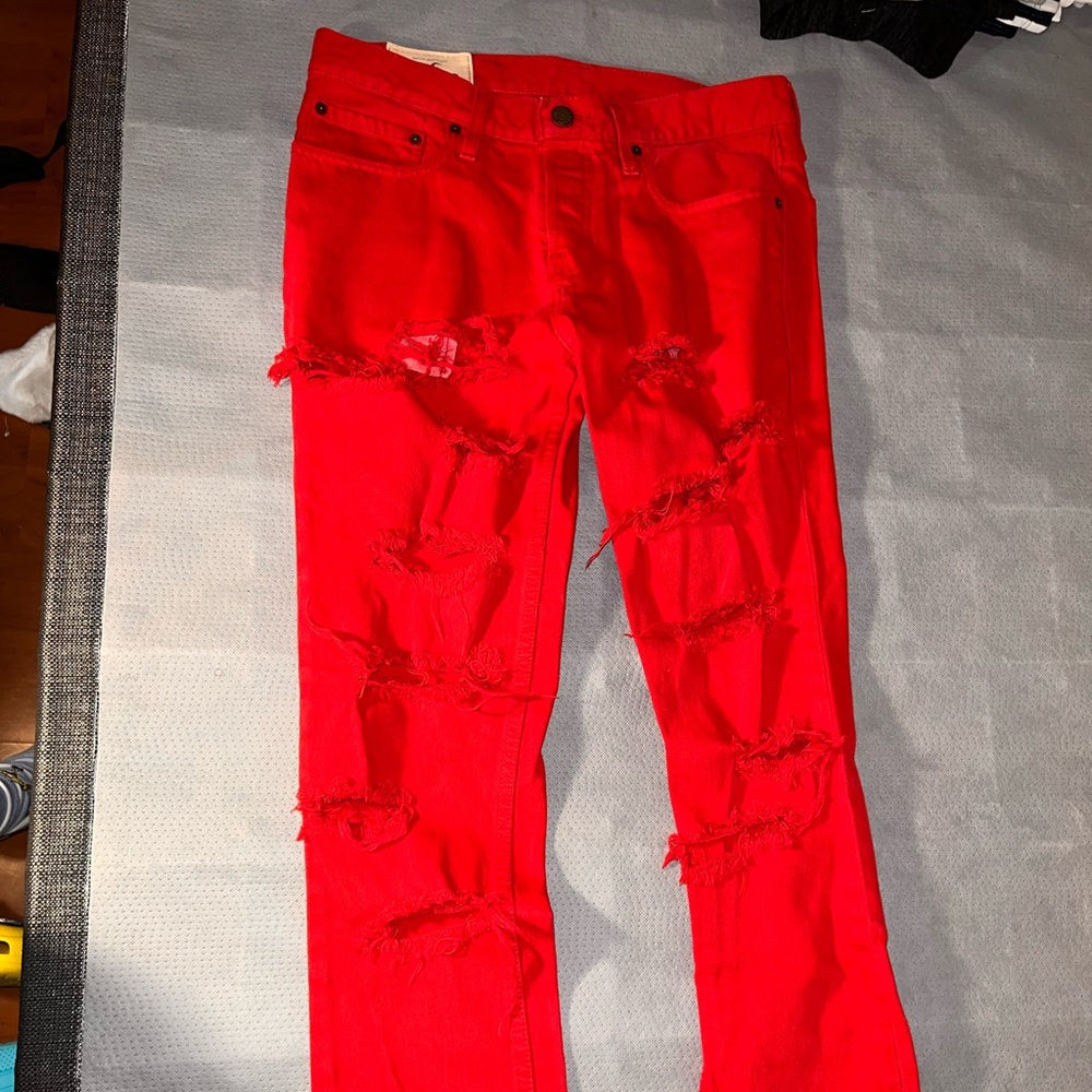 Red Ripped Jeans